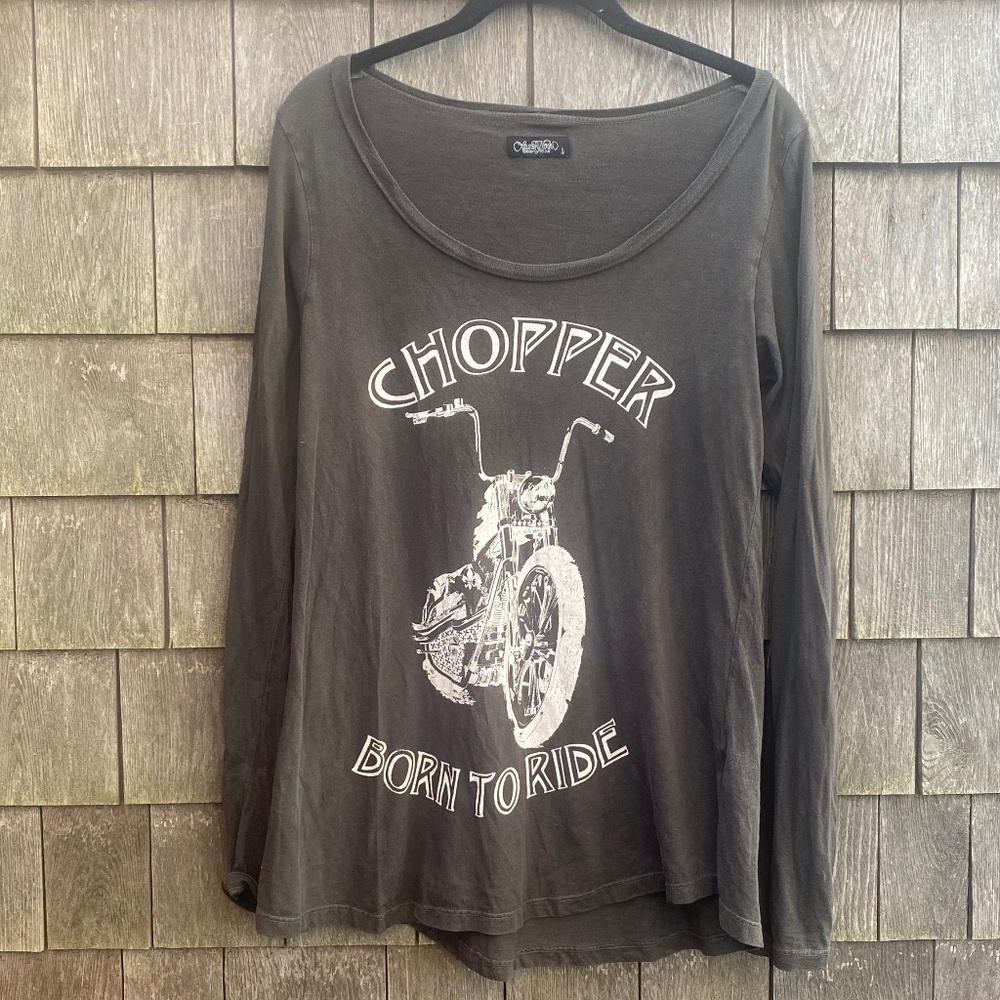 Lauren Moshi Chopper Long Sleeve Tunic Tee Sz L